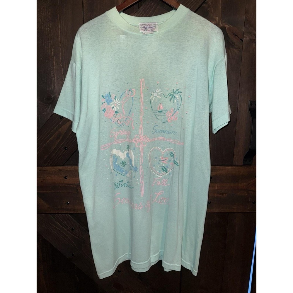 VTG Puff Stuff 90s Nightgown Sleep Shirt‎ Women's  One Size USA Seasons